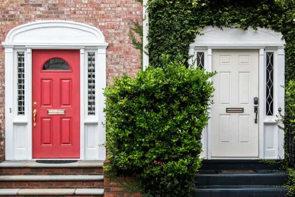 Red and White Front Doors 
