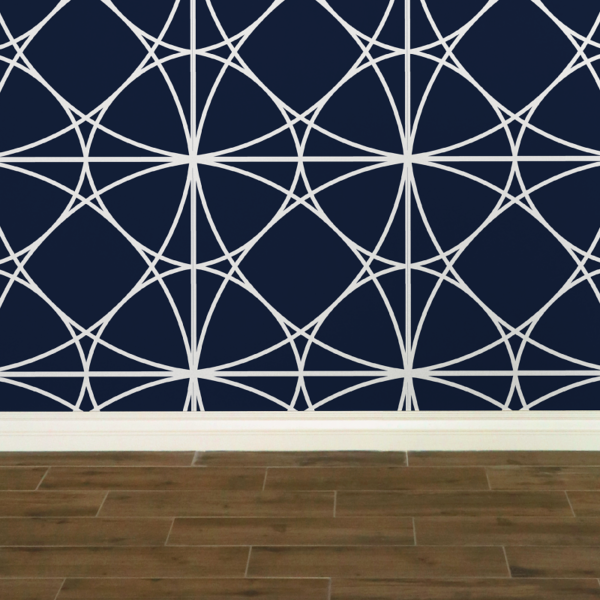 Peel and Stick Wallpaper Connected in Navy